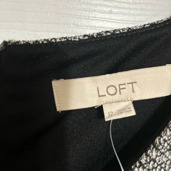 NWT Loft Gray Tweed Sleeveless Dress Size 12 - Picture 7 of 8